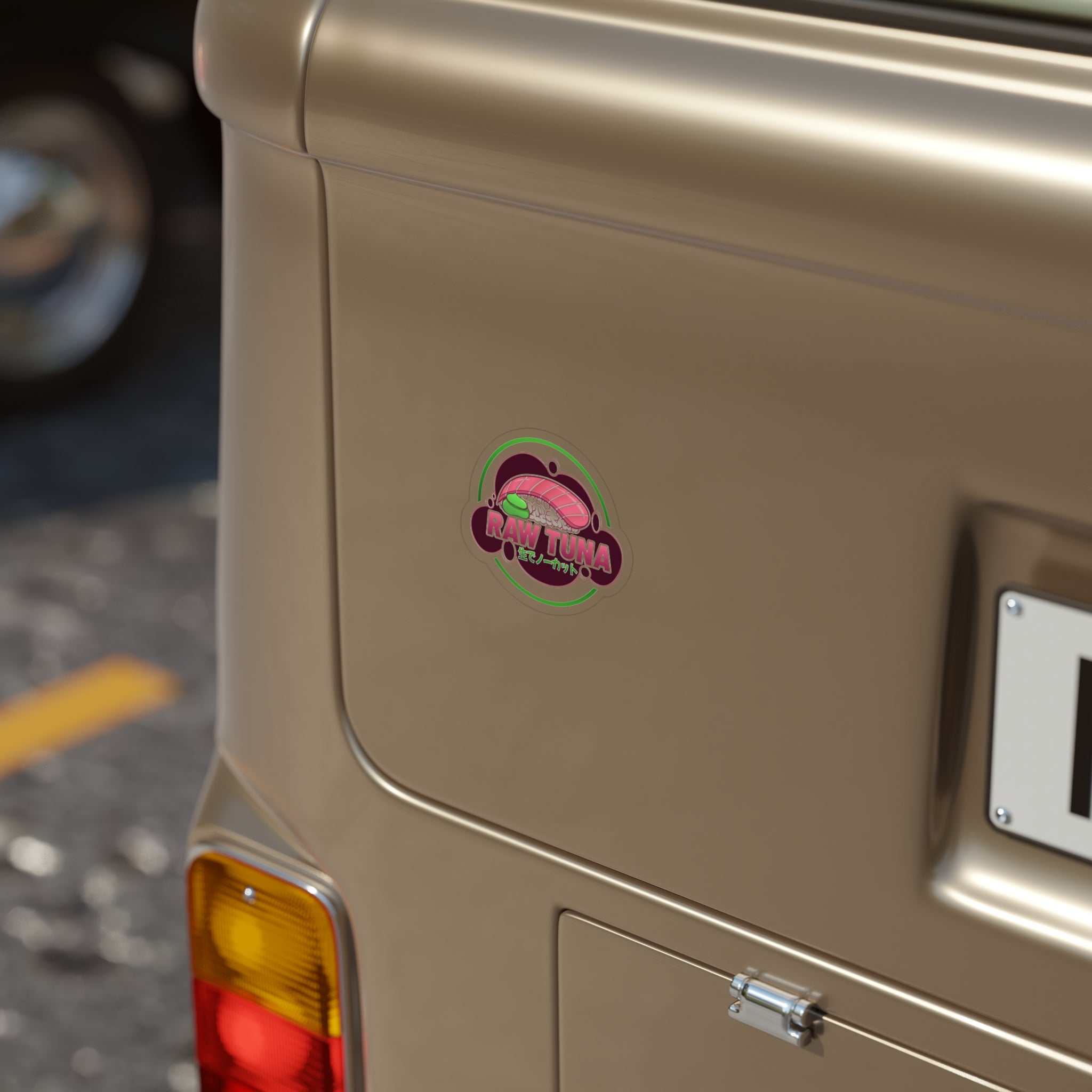 Raw Tuna Sushi Sticker — Die-Cut Transparent Outdoor Sticker