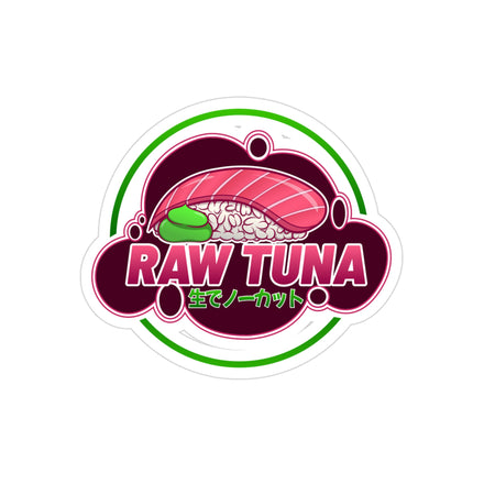 Raw Tuna Sushi Sticker — Die-Cut Transparent Outdoor Sticker